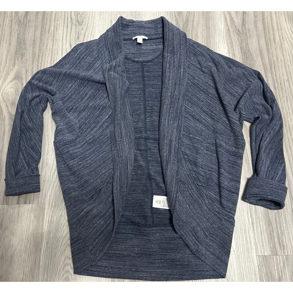 Daily Ritual Womens Open Front Cardigan Cotton Modal M Blue Marl Shawl Sweater